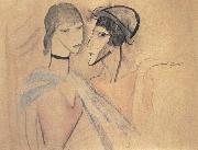 Marie Laurencin Younger boy and girl oil